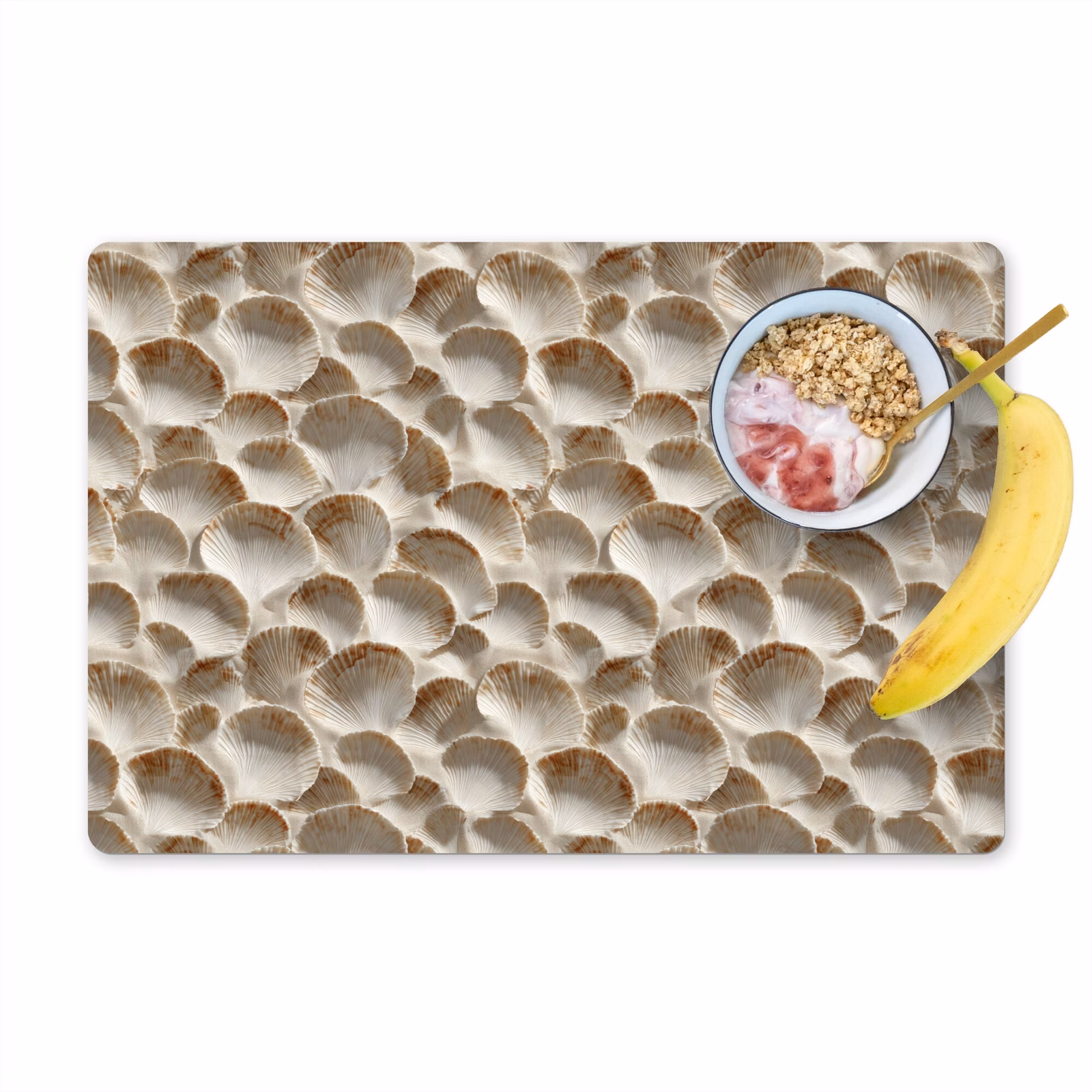 Tovaglietta – 6 pezzi - Conchiglie - Forma a ventaglio - Bianco — 1