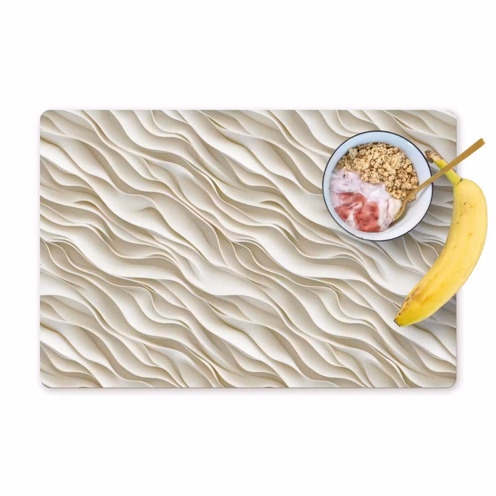 Tovaglietta – 6 pezzi - Onde - Bianco - Minimalista — 1