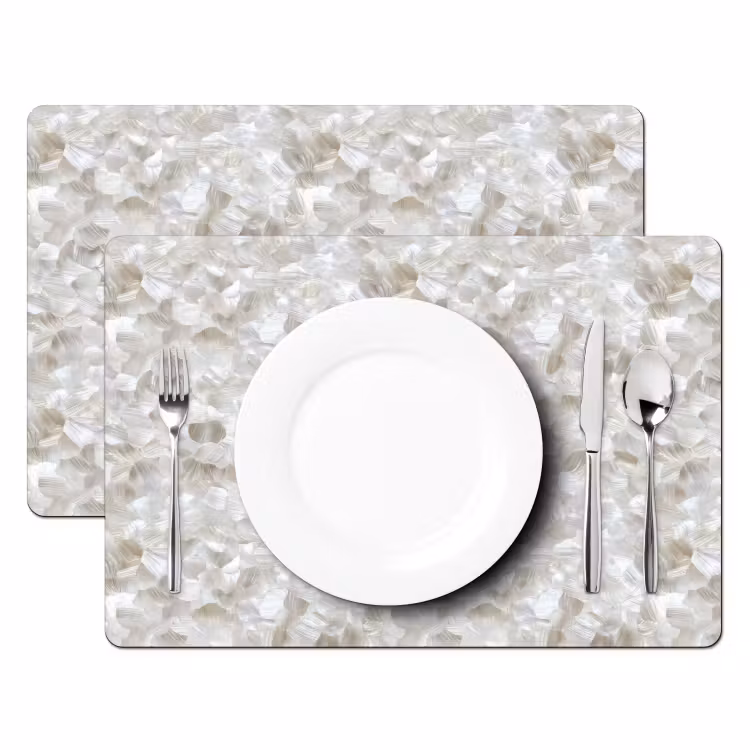 Tovaglietta – 6 pezzi - Bianco - Pennellate - Effetto rilievo — 2
