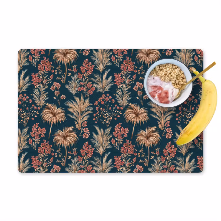 Tovaglietta – 6 pezzi - Botanico - Motivo - Blu — 1