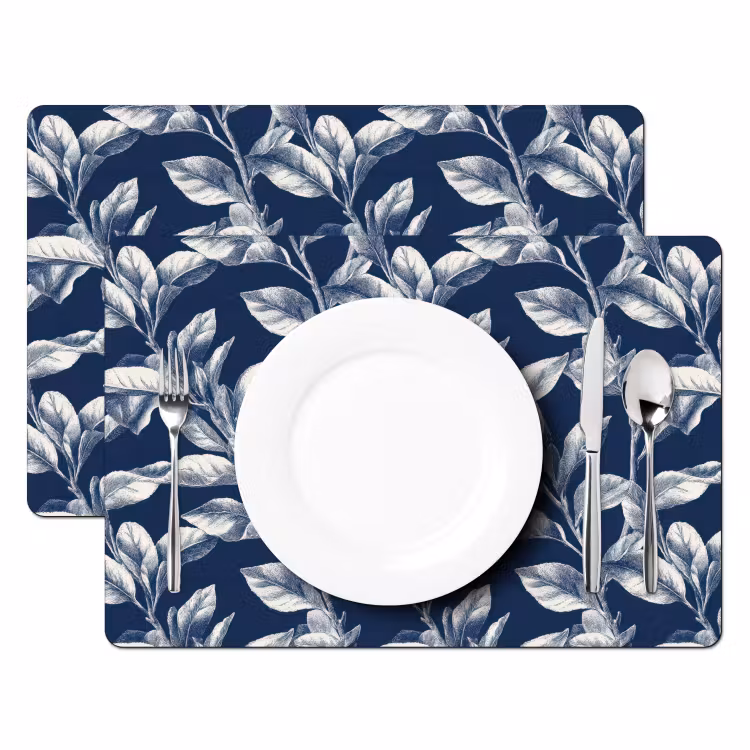 Tovaglietta – 6 pezzi - Botanico - Motivo - Blu — 2
