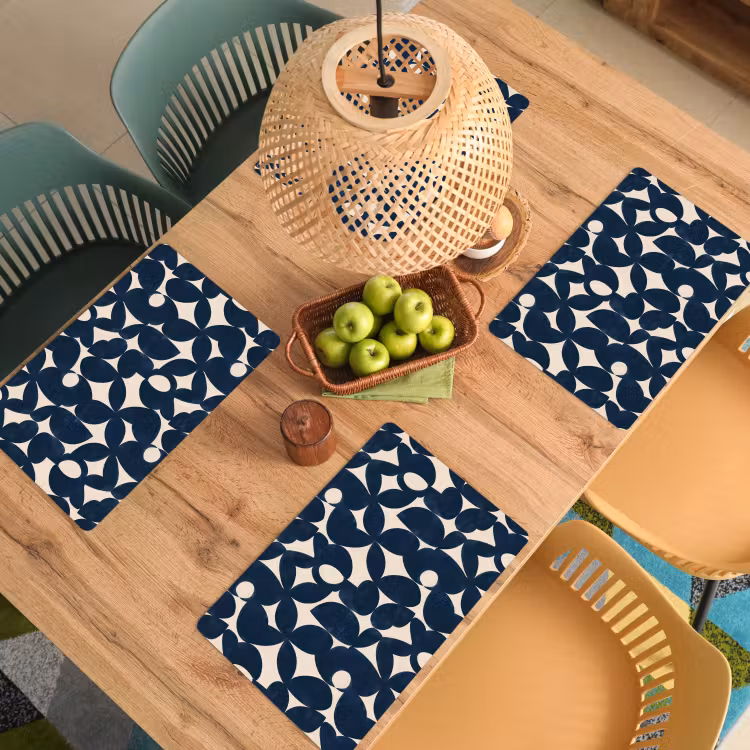 Tovaglietta – 6 pezzi - Moderno - Geometrico - Blu — 3
