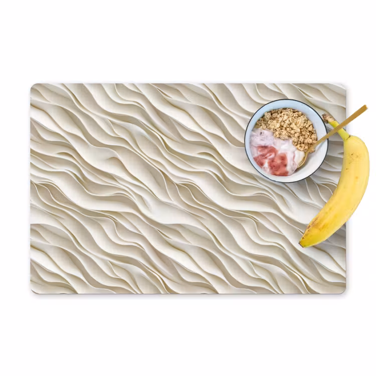 Tovaglietta – 6 pezzi - Onde - Bianco - Minimalista — 1