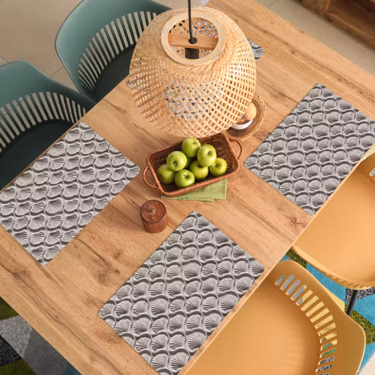 Tovaglietta – 6 pezzi - Sabbia - Forma a conchiglia - Grigio — 3