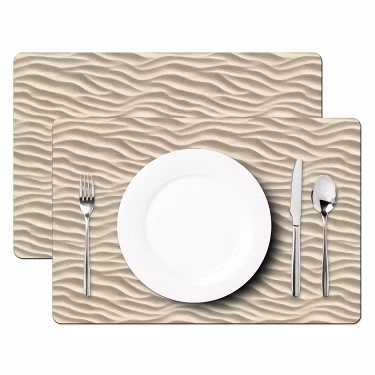 Tovaglietta – 6 pezzi - Sabbia - Onde - Beige — 2