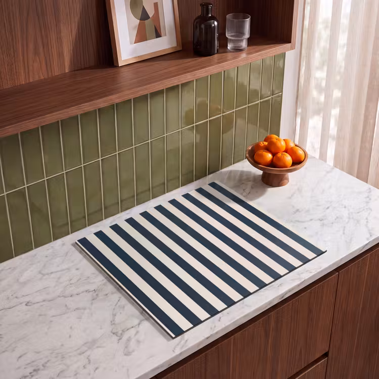 Protezione piano induzione - Strisce verticali - Blu - Crema — 4