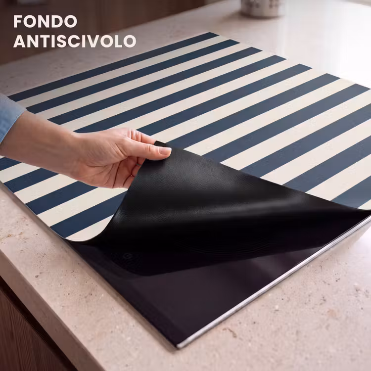 Protezione piano induzione - Strisce verticali - Blu - Crema — 6