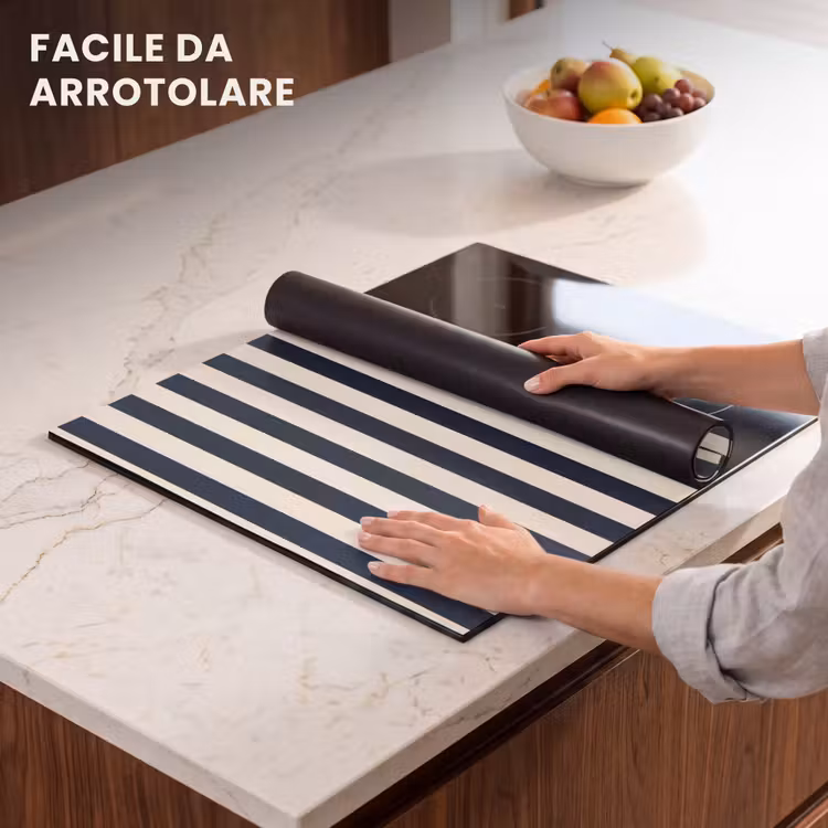 Protezione piano induzione - Strisce verticali - Blu - Crema — 7