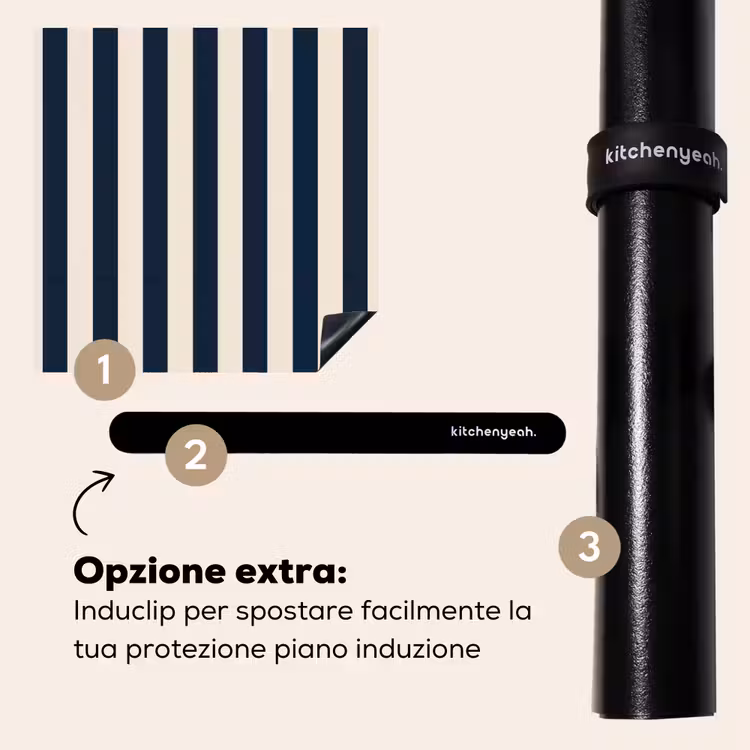 Protezione piano induzione - Strisce verticali - Blu - Crema — 8