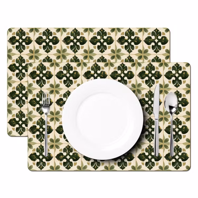 Tovaglietta – 6 pezzi - Motivo - Piastrella - Verde — 2