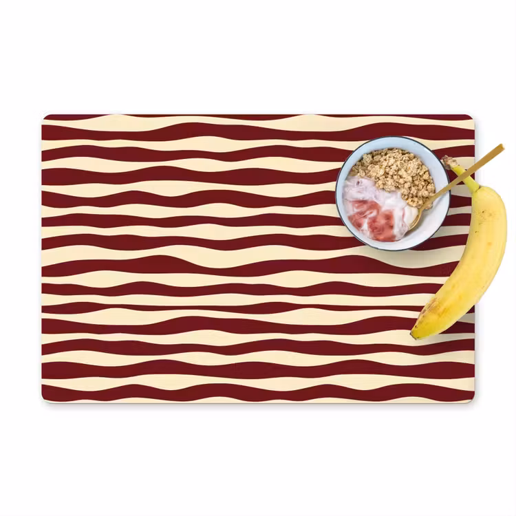 Tovaglietta – 6 pezzi - Onde - Rosso - Motivo - Crema — 1
