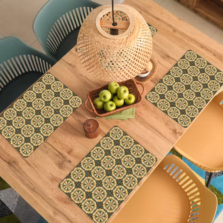 Tovaglietta – 6 pezzi - Ornamento - Motivo - Verde — 3