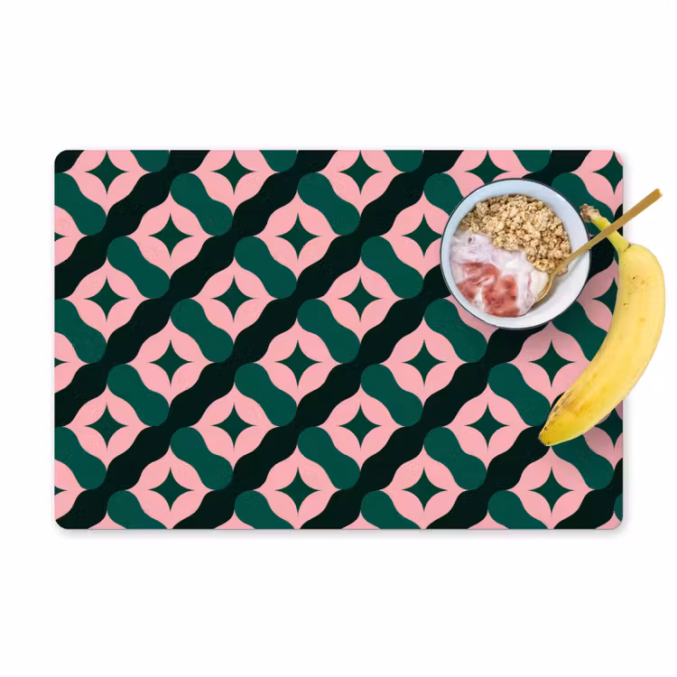 Tovaglietta – 6 pezzi - Verde - Rosa - Retrò - Stelle — 1