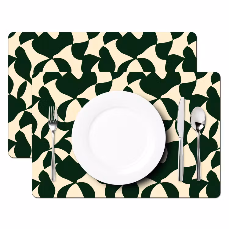 Tovaglietta – 6 pezzi - Verde - Superfici biologiche - Crema — 2