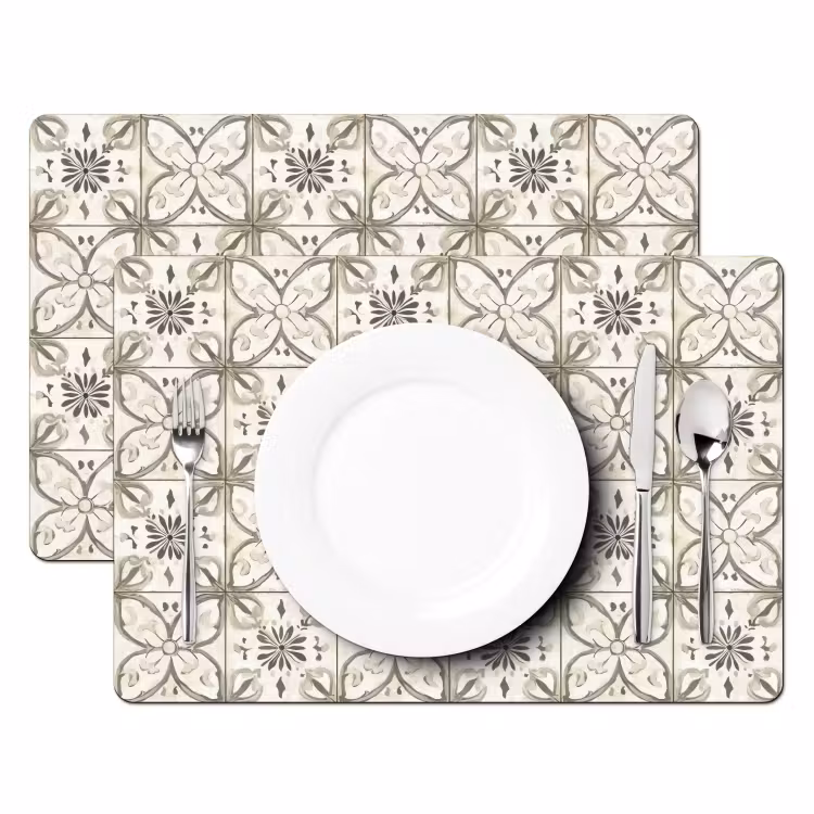 Tovaglietta – 6 pezzi - Antico - Piastrella - Beige — 2