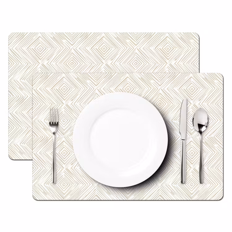 Tovaglietta – 6 pezzi - Astratto - Diamanti - Beige — 2