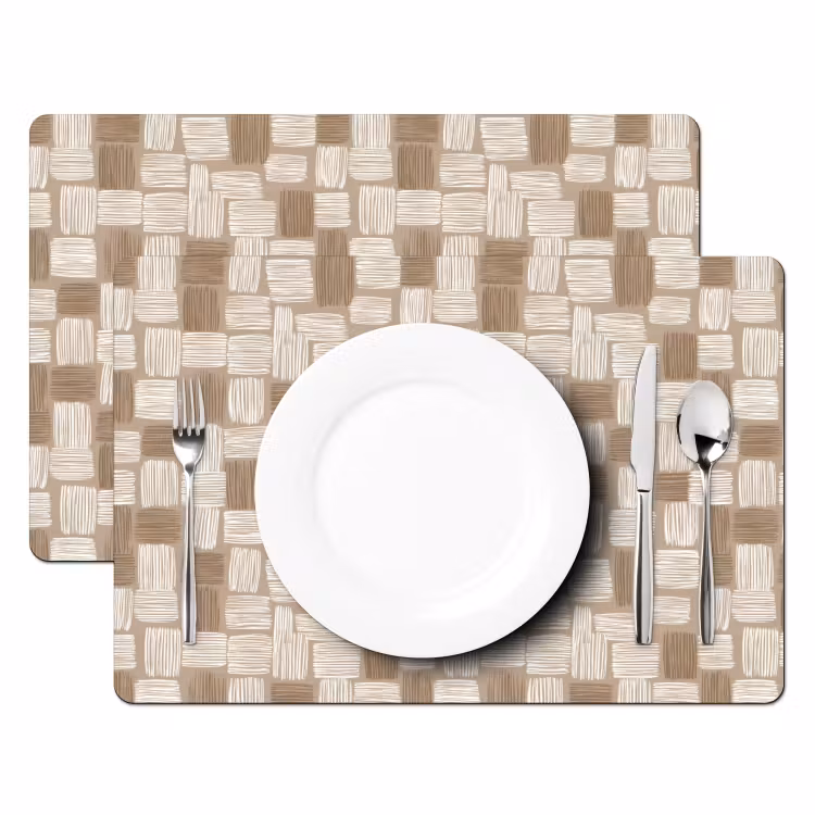 Tovaglietta – 6 pezzi - Blocco - Modello - Marrone — 2