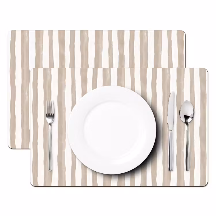 Tovaglietta – 6 pezzi - Minimalista - Strisce - Beige — 2