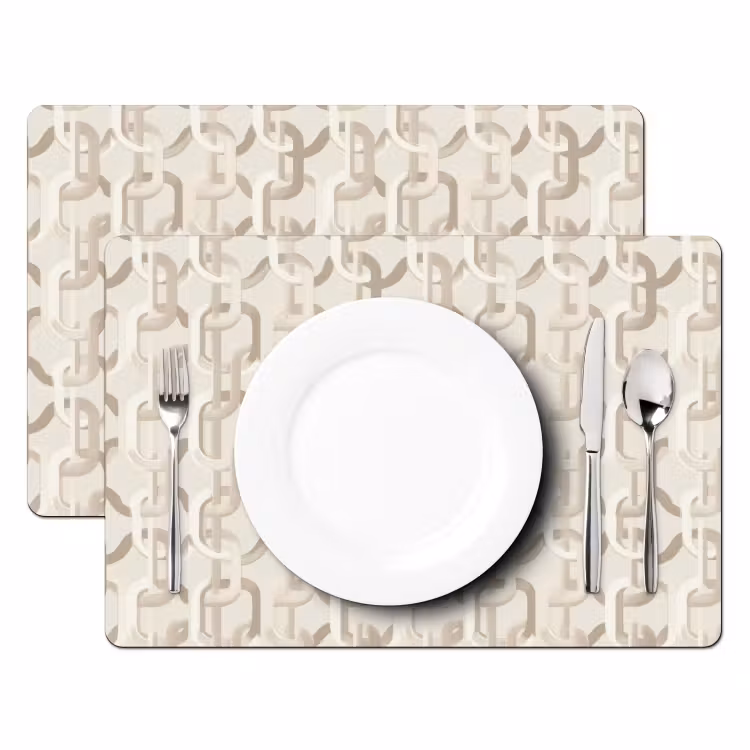 Tovaglietta – 6 pezzi - Motivo - Astratto - Beige — 2