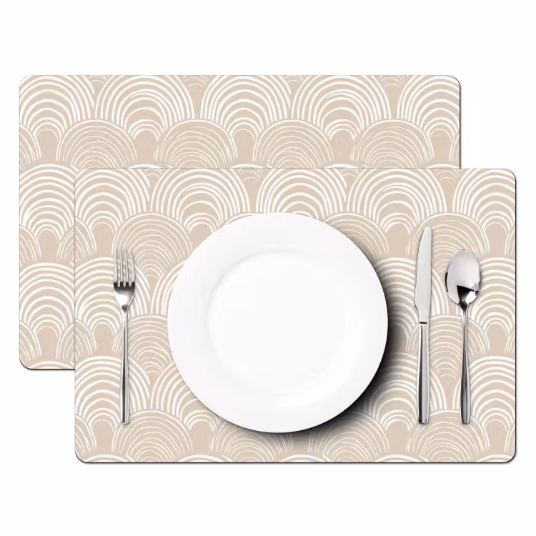 Tovaglietta – 6 pezzi - Onde - Struttura - Beige — 2
