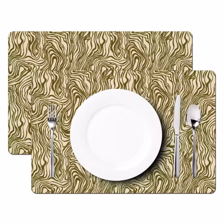 Tovaglietta – 6 pezzi - Astratto - Marmo - Verde — 2