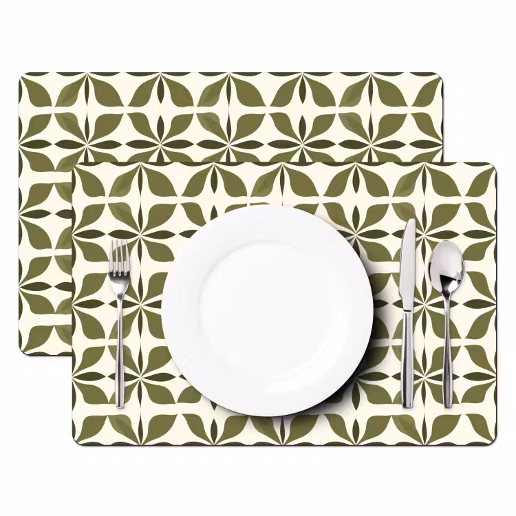 Tovaglietta – 6 pezzi - Botanico - Retrò - Verde — 2