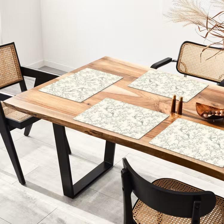 Tovaglietta – 6 pezzi - Classico - Uccelli - Verde — 4