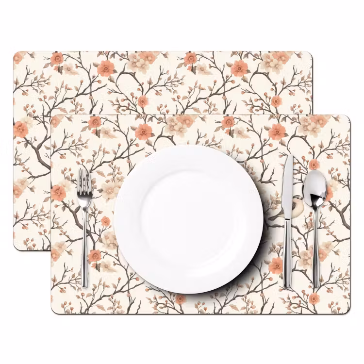 Tovaglietta – 6 pezzi - Fiori di ciliegio - Passero - Rosa — 2