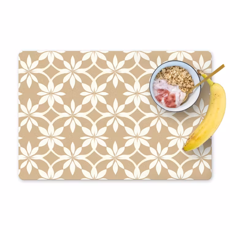 Tovaglietta – 6 pezzi - Fiori - Motivo - Beige — 1