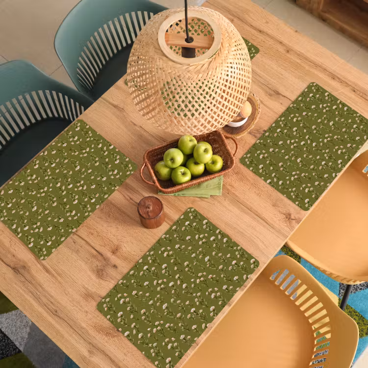 Tovaglietta – 6 pezzi - Rustico - Fiori - Verde — 3