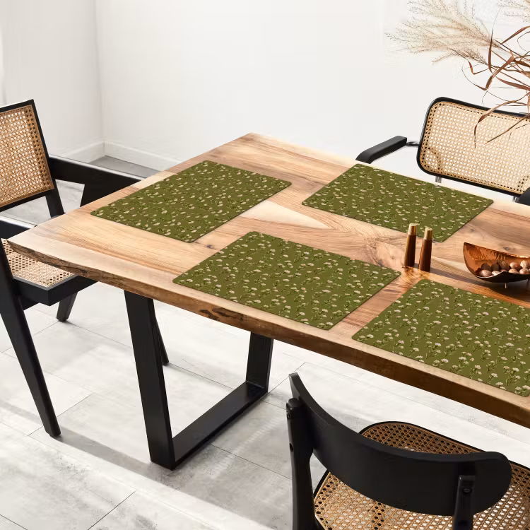 Tovaglietta – 6 pezzi - Rustico - Fiori - Verde — 4