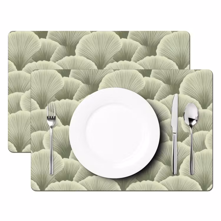 Tovaglietta – 6 pezzi - Ventaglio - Foglia - Verde — 2