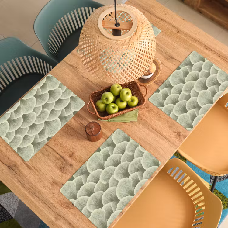Tovaglietta – 6 pezzi - Ventaglio - Foglia - Verde — 3