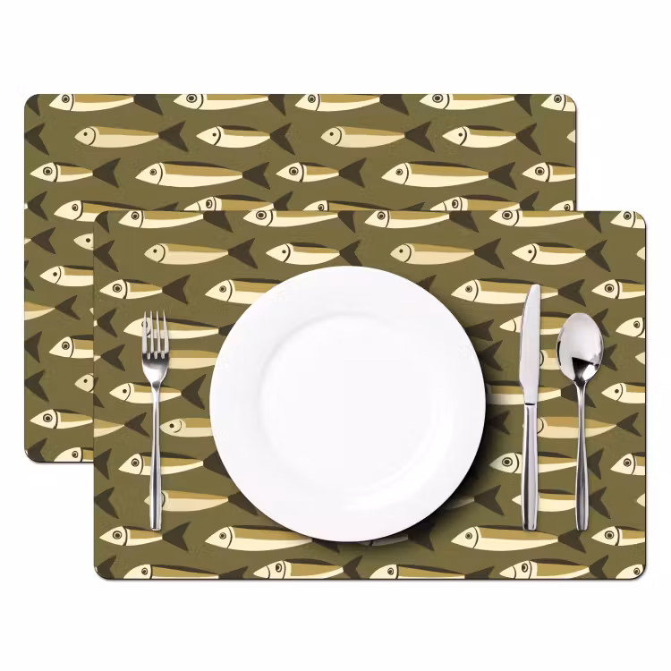 Tovaglietta – 6 pezzi - Pesce - Motivo - Verde — 2