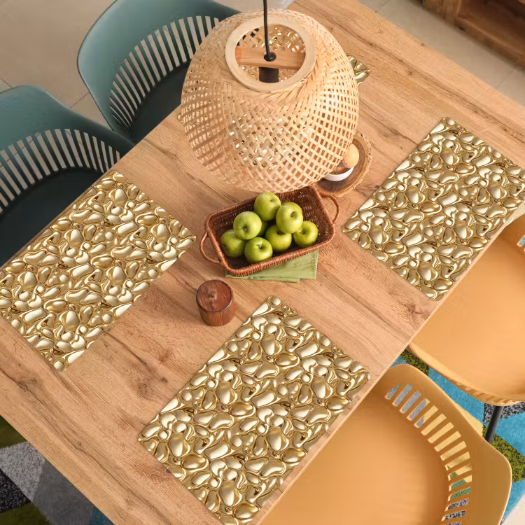 Tovaglietta – 6 pezzi - Astratto - Moderno - Oro — 3