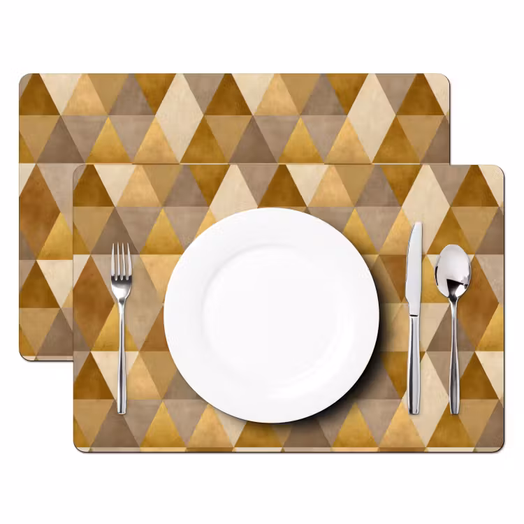 Tovaglietta – 6 pezzi - Geometrico - Triangolo - Oro — 2