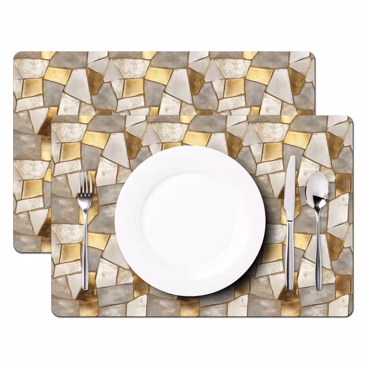 Tovaglietta – 6 pezzi - Mosaico - Marmo - Oro — 2