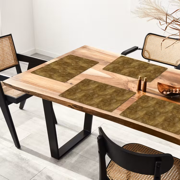 Tovaglietta – 6 pezzi - Organico - Linee - Oro — 4