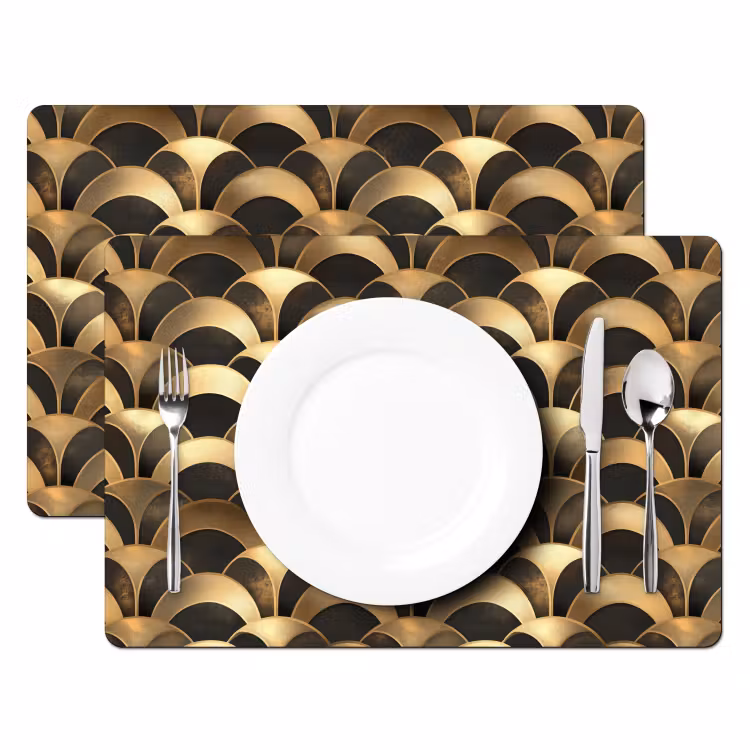 Tovaglietta – 6 pezzi - Scale - Struttura - Oro — 2