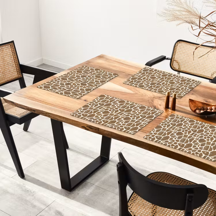 Tovaglietta – 6 pezzi - Giraffa - Classico - Marrone — 4