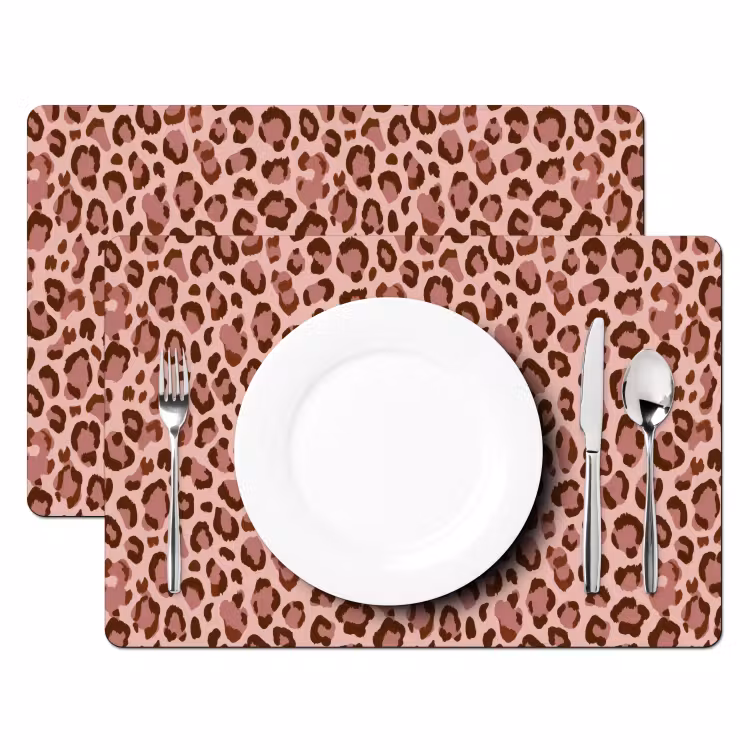 Tovaglietta – 6 pezzi - Leopardo - Motivo - Rosa — 2