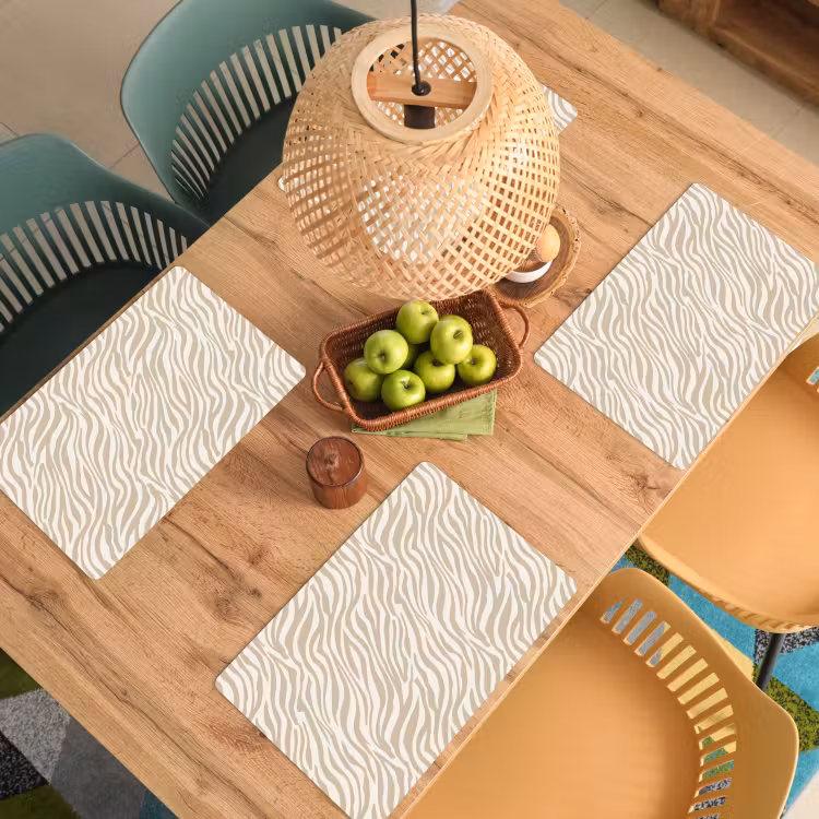 Tovaglietta – 6 pezzi - Zebra - Motivo - Beige — 3