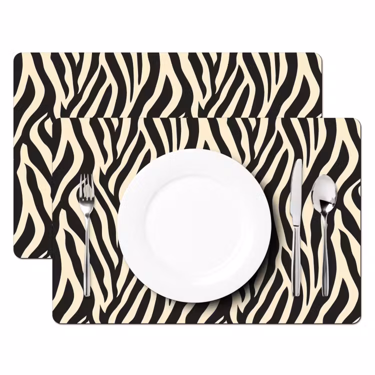 Tovaglietta – 6 pezzi - Zebra - Stampa - Classico - Nero — 2