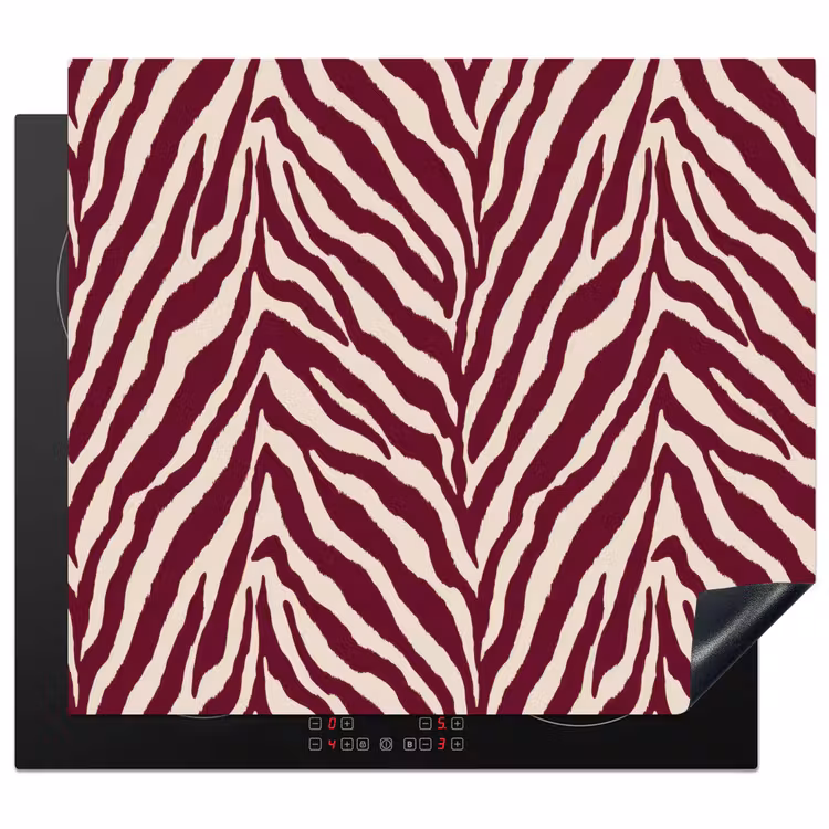 Protezione piano induzione - Zebra - Motivo - Bordeaux - Rosso — 1