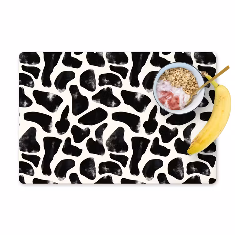 Tovaglietta – 6 pezzi - Motivo animale - Macchie - Nero - Bianco — 1