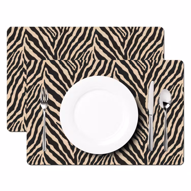 Tovaglietta – 6 pezzi - Zebra - Classico - Nero — 2