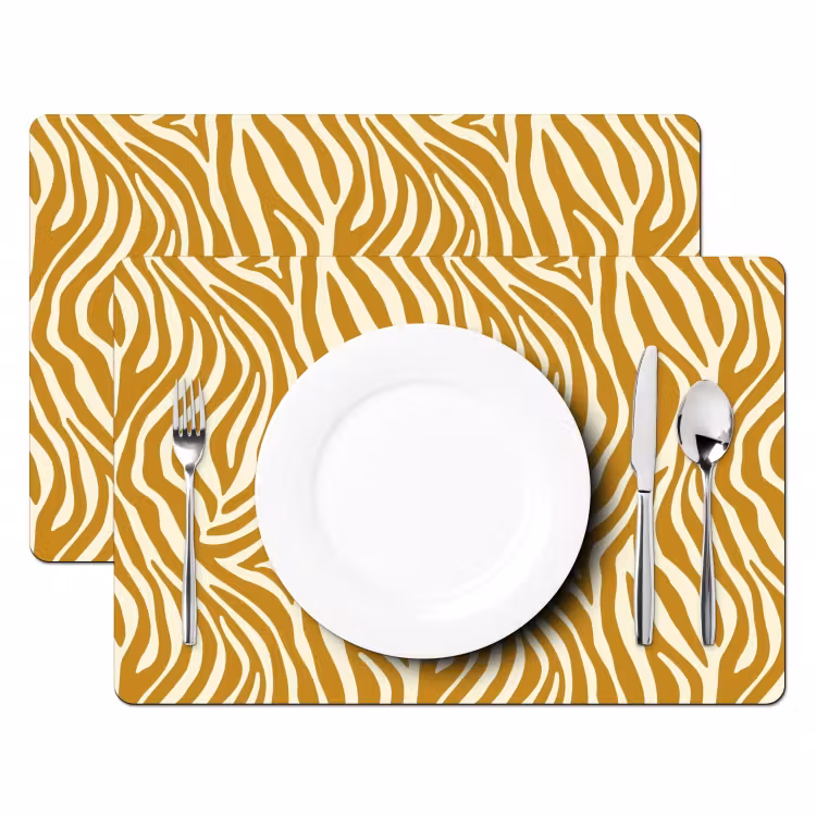 Tovaglietta – 6 pezzi - Zebra - Classico - Ocra - Giallo — 2
