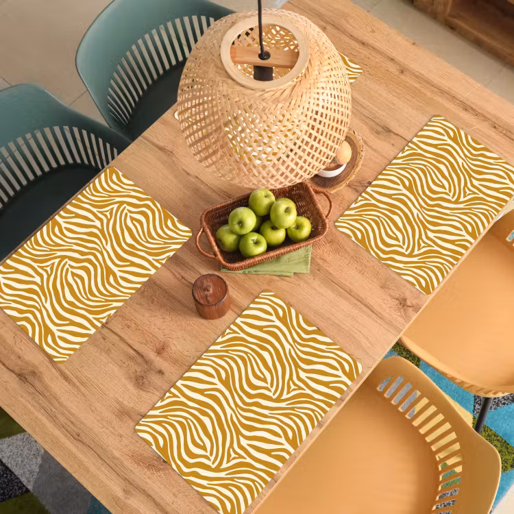 Tovaglietta – 6 pezzi - Zebra - Classico - Ocra - Giallo — 3