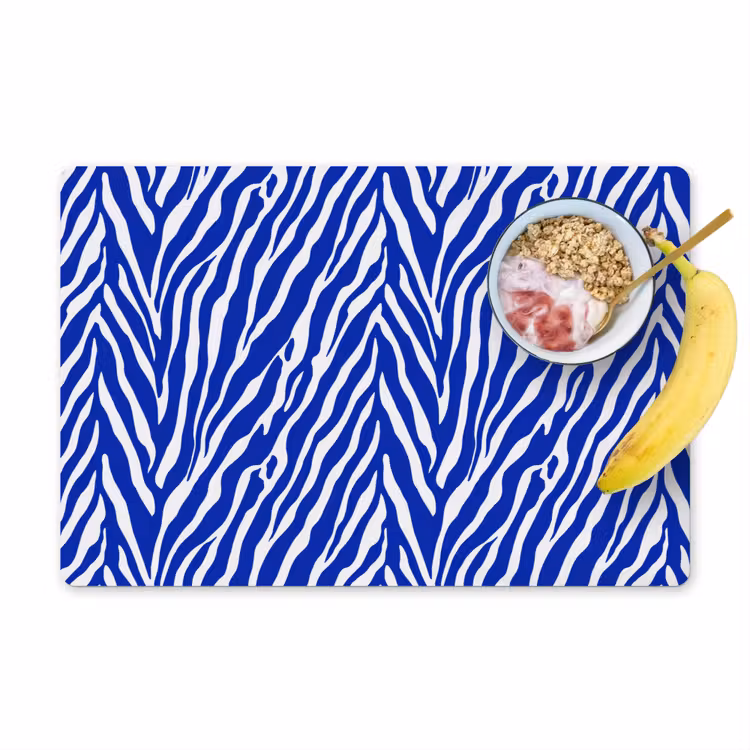 Tovaglietta – 6 pezzi - Zebra - Motivo - Cobalto - Blu — 1