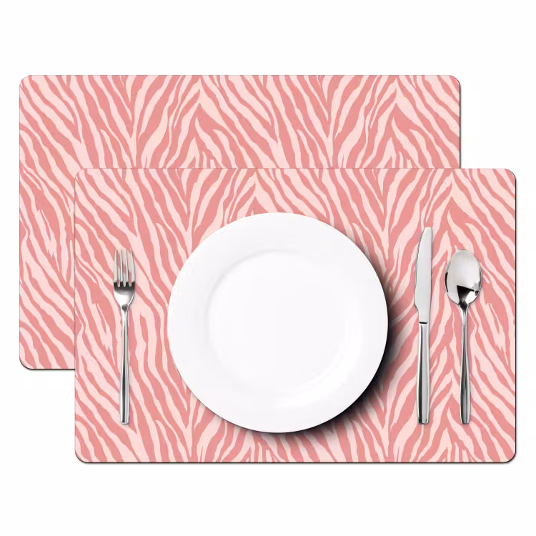 Tovaglietta – 6 pezzi - Zebra - Stampa - Rosa — 2